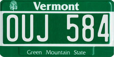 VT license plate OUJ584
