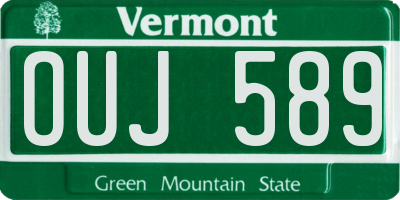 VT license plate OUJ589