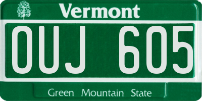 VT license plate OUJ605