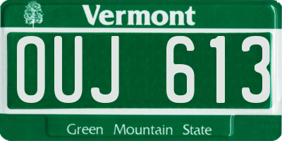 VT license plate OUJ613