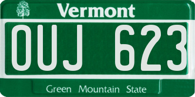 VT license plate OUJ623