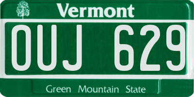 VT license plate OUJ629