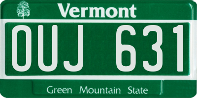 VT license plate OUJ631