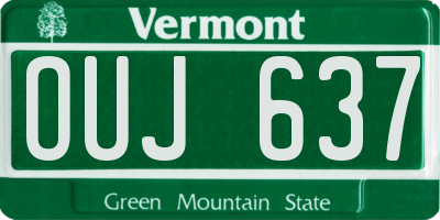 VT license plate OUJ637