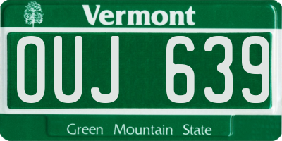 VT license plate OUJ639