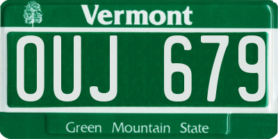 VT license plate OUJ679