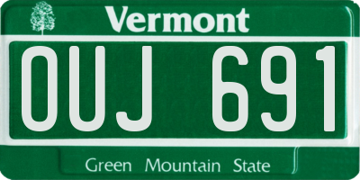 VT license plate OUJ691