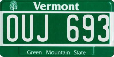 VT license plate OUJ693