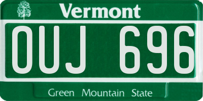 VT license plate OUJ696