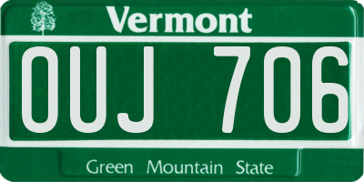 VT license plate OUJ706