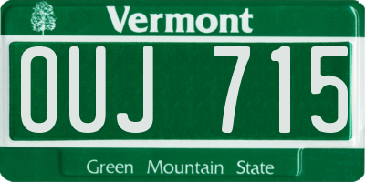 VT license plate OUJ715