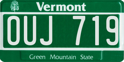 VT license plate OUJ719