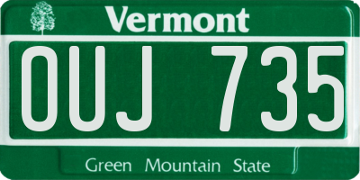 VT license plate OUJ735