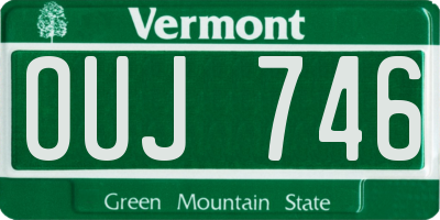 VT license plate OUJ746