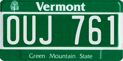 VT license plate OUJ761