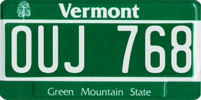 VT license plate OUJ768