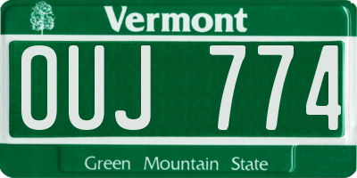 VT license plate OUJ774