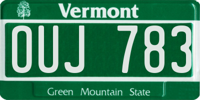 VT license plate OUJ783