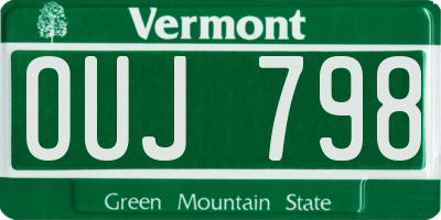 VT license plate OUJ798