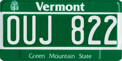 VT license plate OUJ822