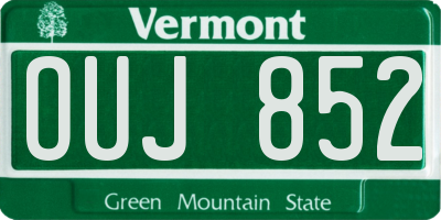 VT license plate OUJ852