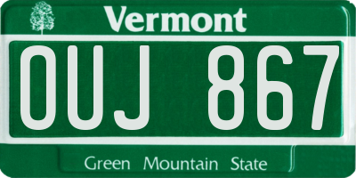 VT license plate OUJ867