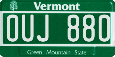 VT license plate OUJ880