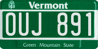 VT license plate OUJ891