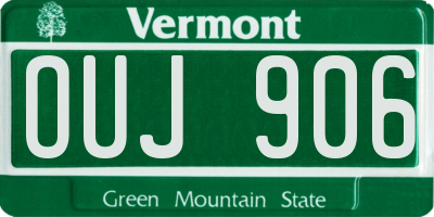 VT license plate OUJ906