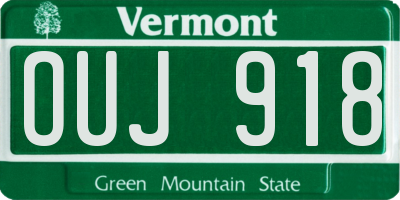 VT license plate OUJ918