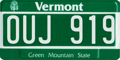 VT license plate OUJ919