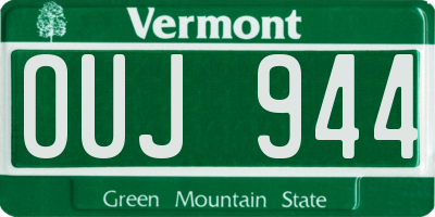 VT license plate OUJ944