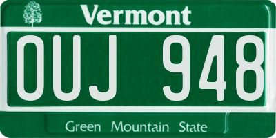 VT license plate OUJ948