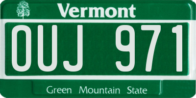 VT license plate OUJ971