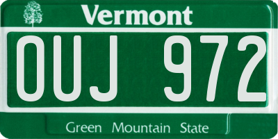 VT license plate OUJ972