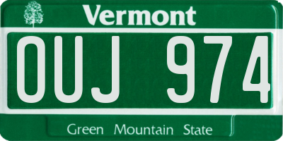 VT license plate OUJ974