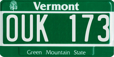 VT license plate OUK173