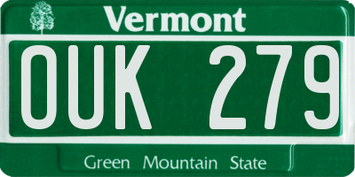 VT license plate OUK279