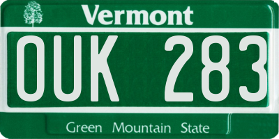 VT license plate OUK283