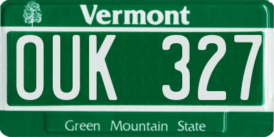 VT license plate OUK327