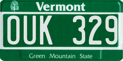 VT license plate OUK329