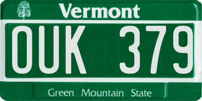 VT license plate OUK379