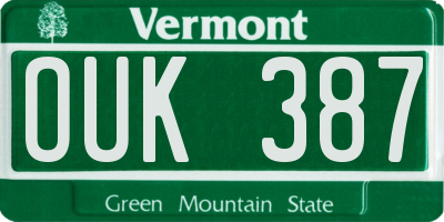 VT license plate OUK387
