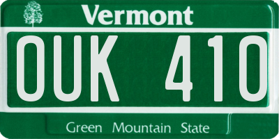 VT license plate OUK410