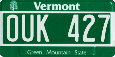 VT license plate OUK427
