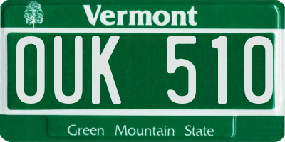 VT license plate OUK510