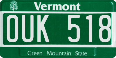 VT license plate OUK518