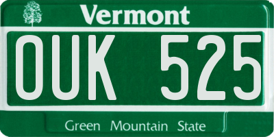 VT license plate OUK525