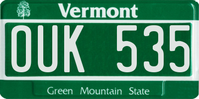 VT license plate OUK535