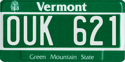 VT license plate OUK621